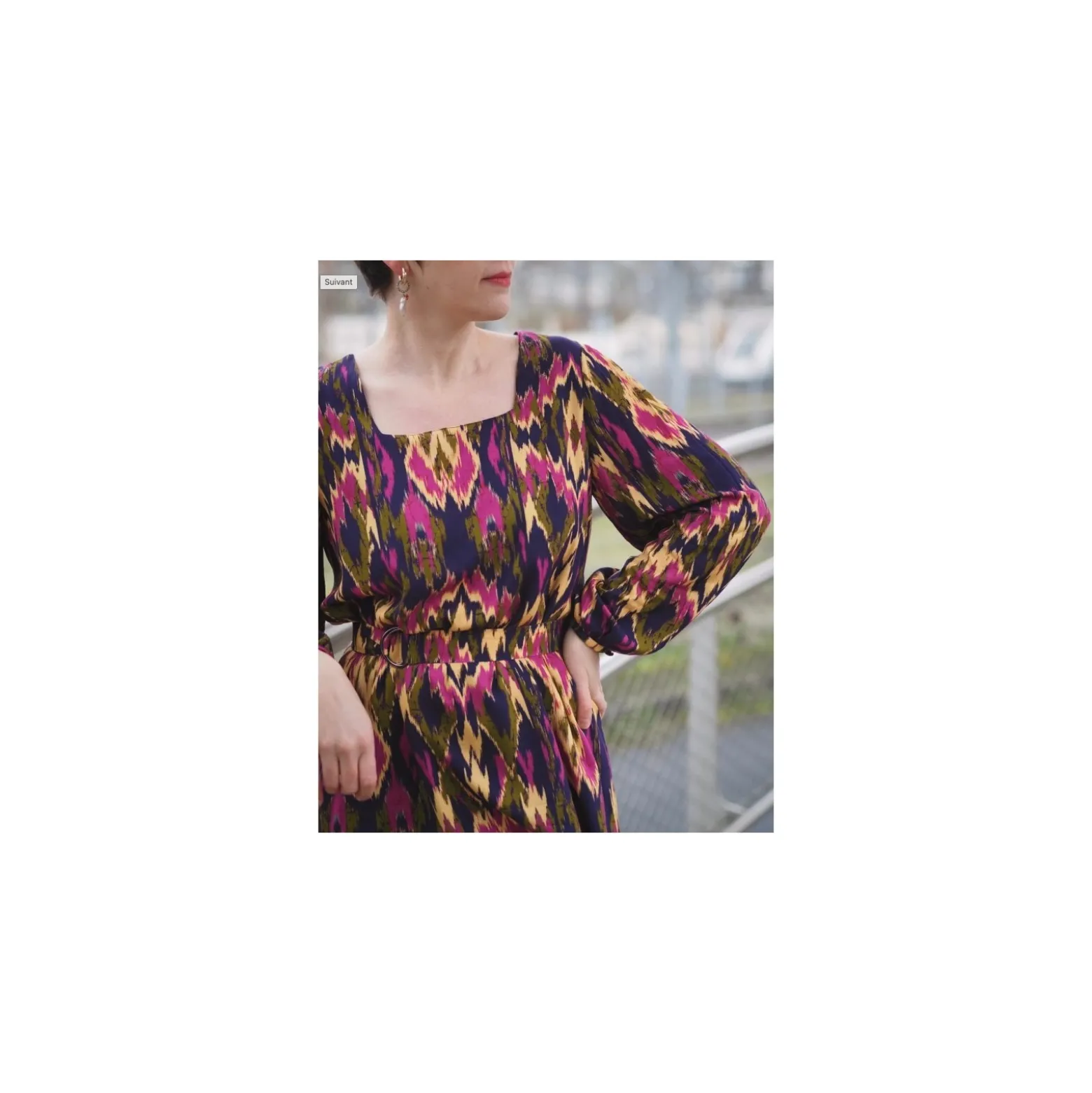 Tissu viscose Abstract ethnic - violet