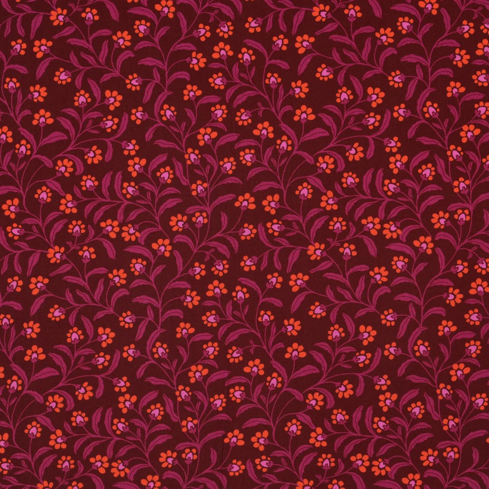 Tissu viscose Pommé fabrics Vinolia - bordeaux