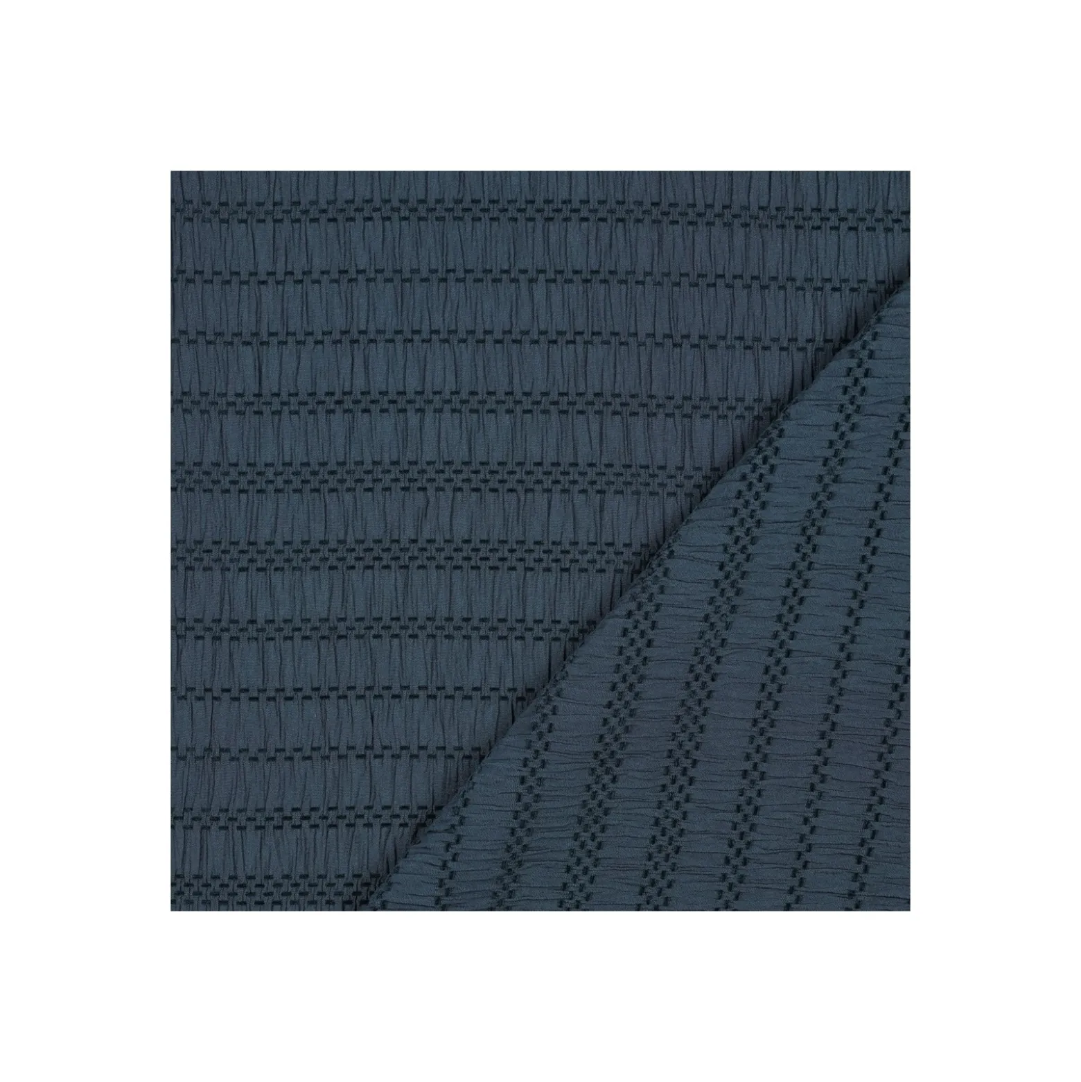 Tissu viscose smocké - bleu marine
