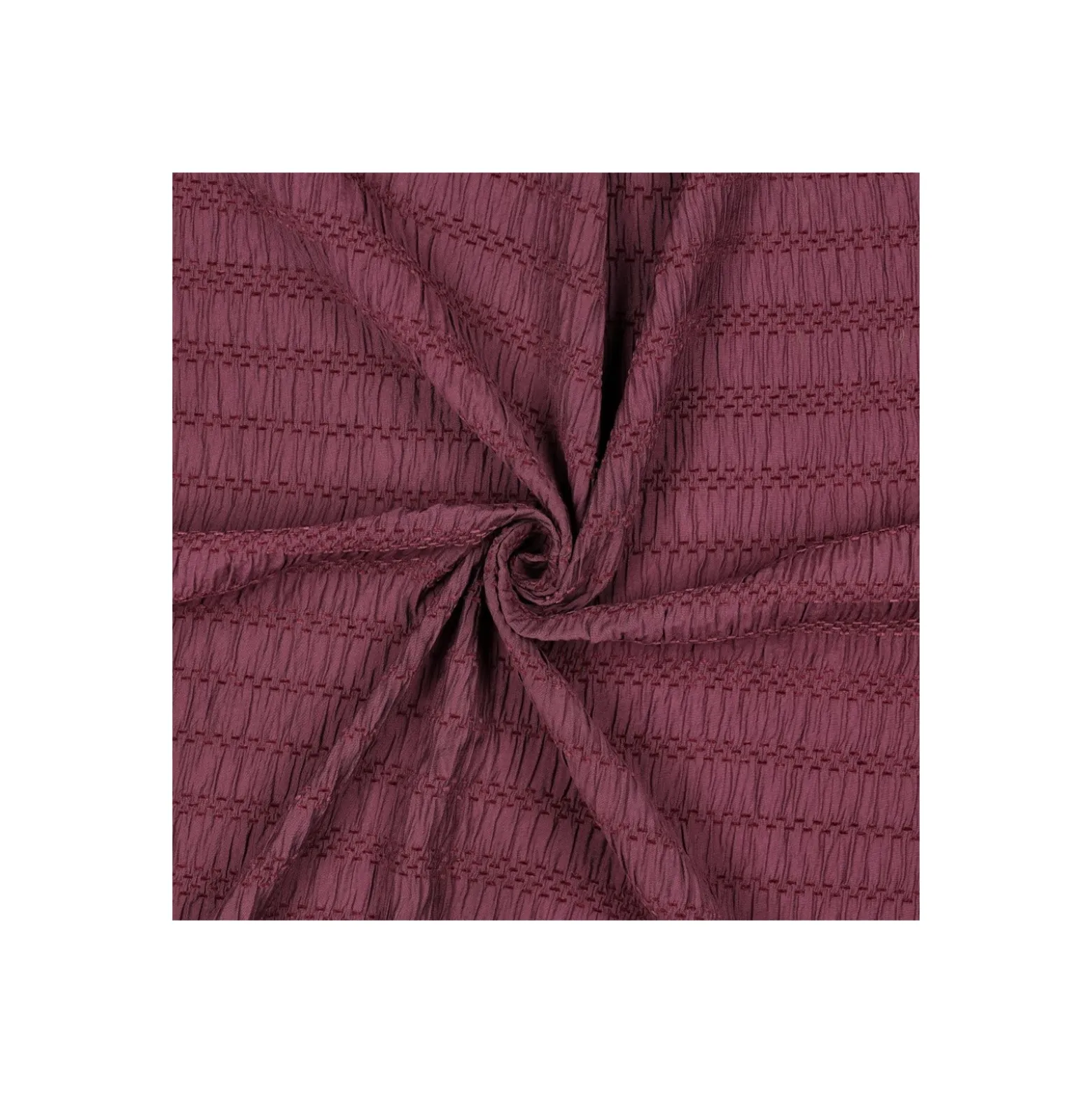 Tissu viscose smocké - bordeaux