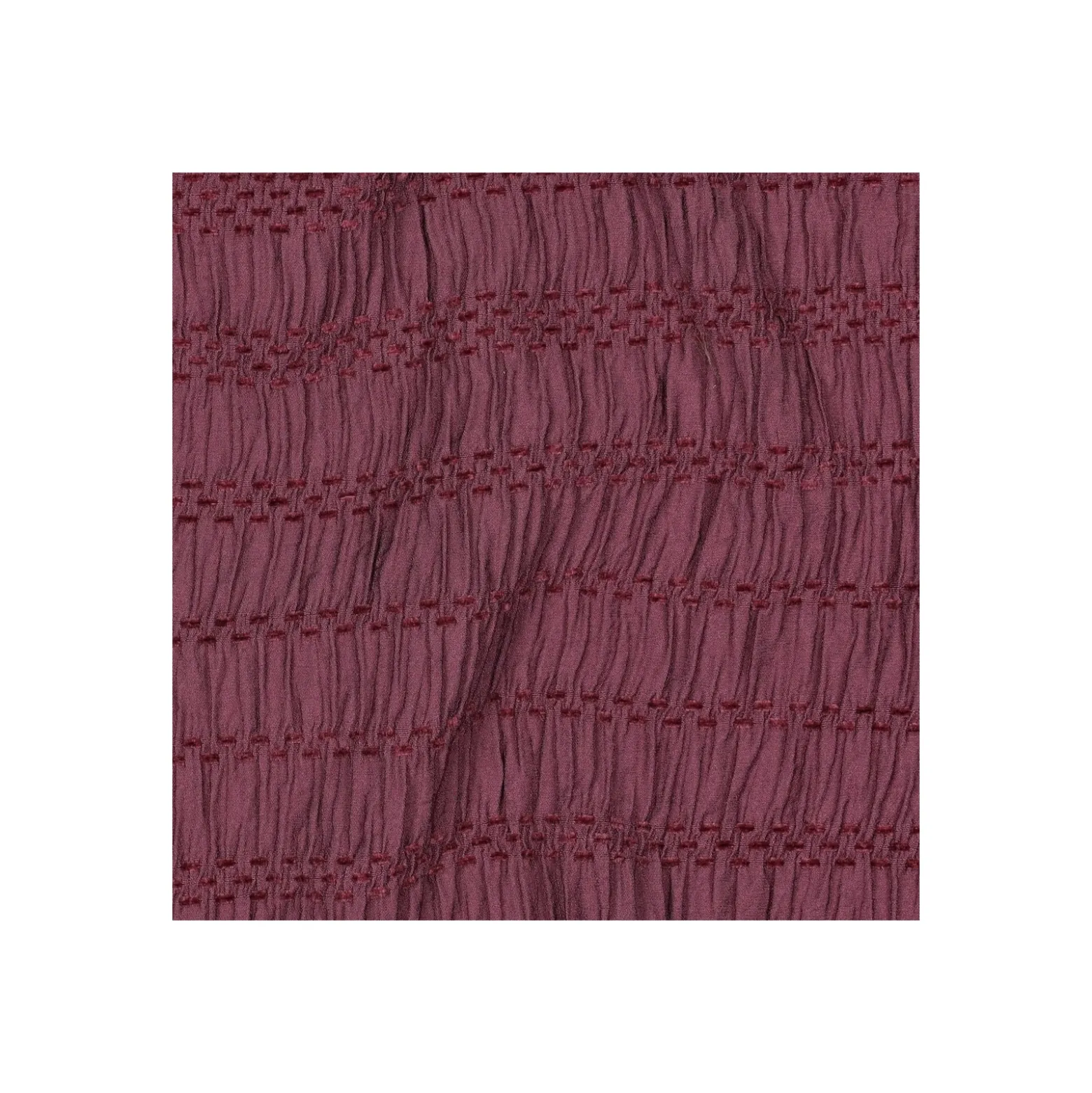 Tissu viscose smocké - bordeaux