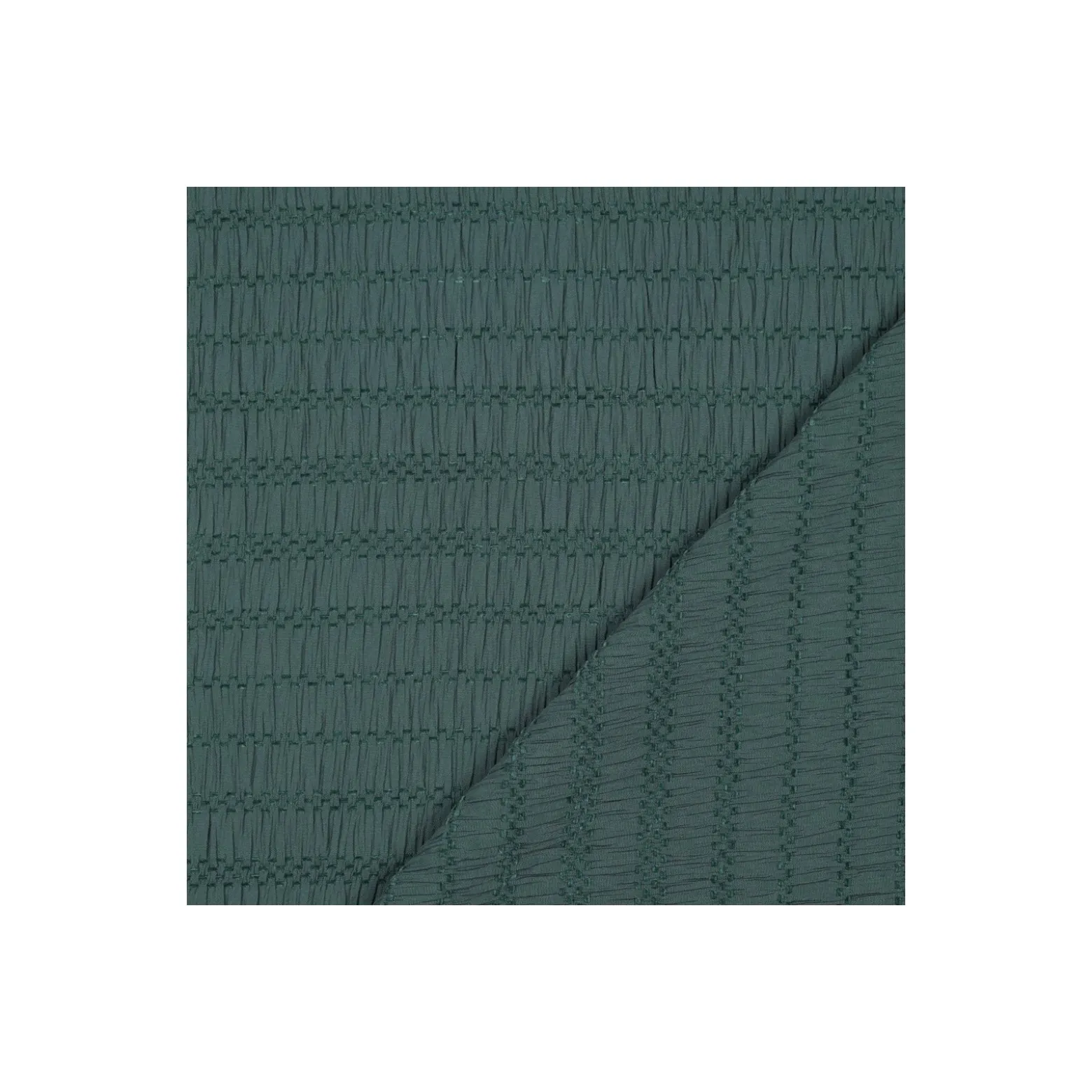 Tissu viscose smocké - vert foncé