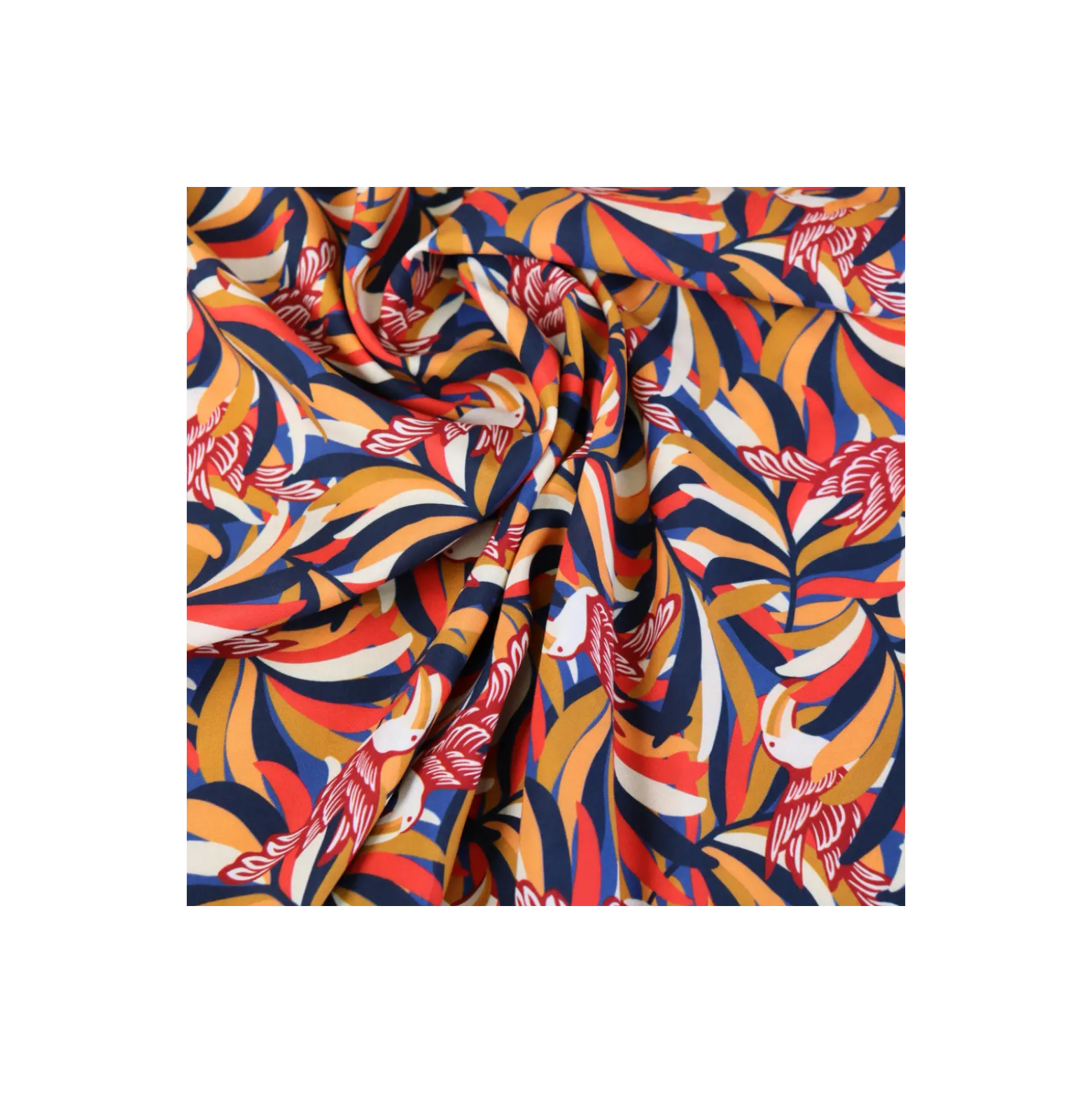 Tissu viscose Toucan - bleu marine