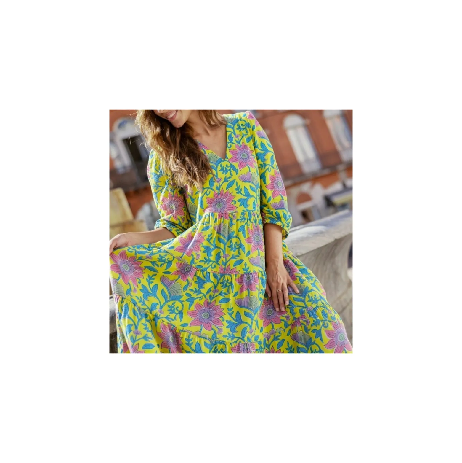 Tissu voile de coton Kalyani - jaune