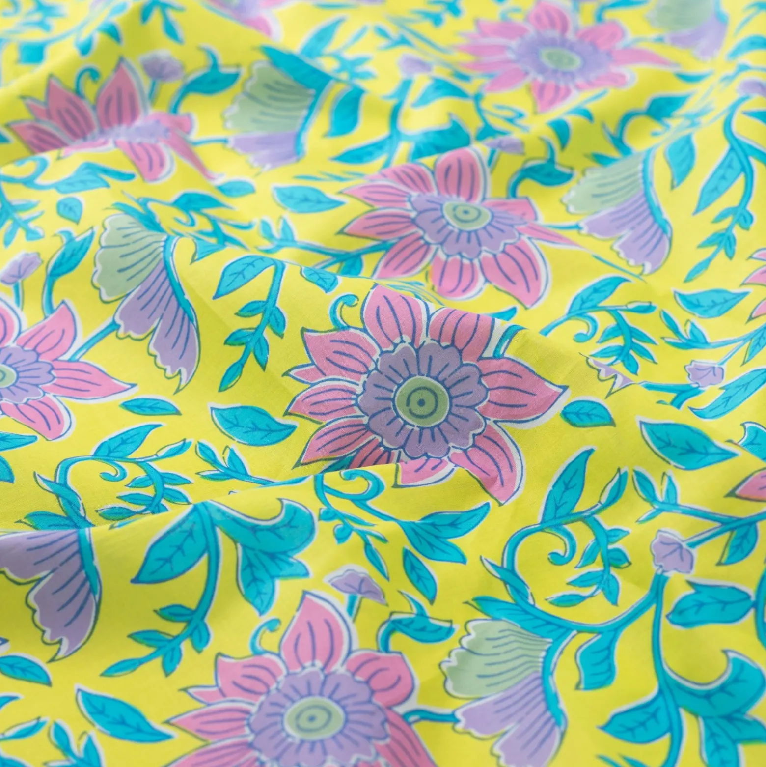 Tissu voile de coton Kalyani - jaune