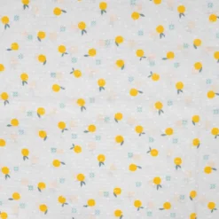 Tissu voile de coton plumetis Citrons - écru