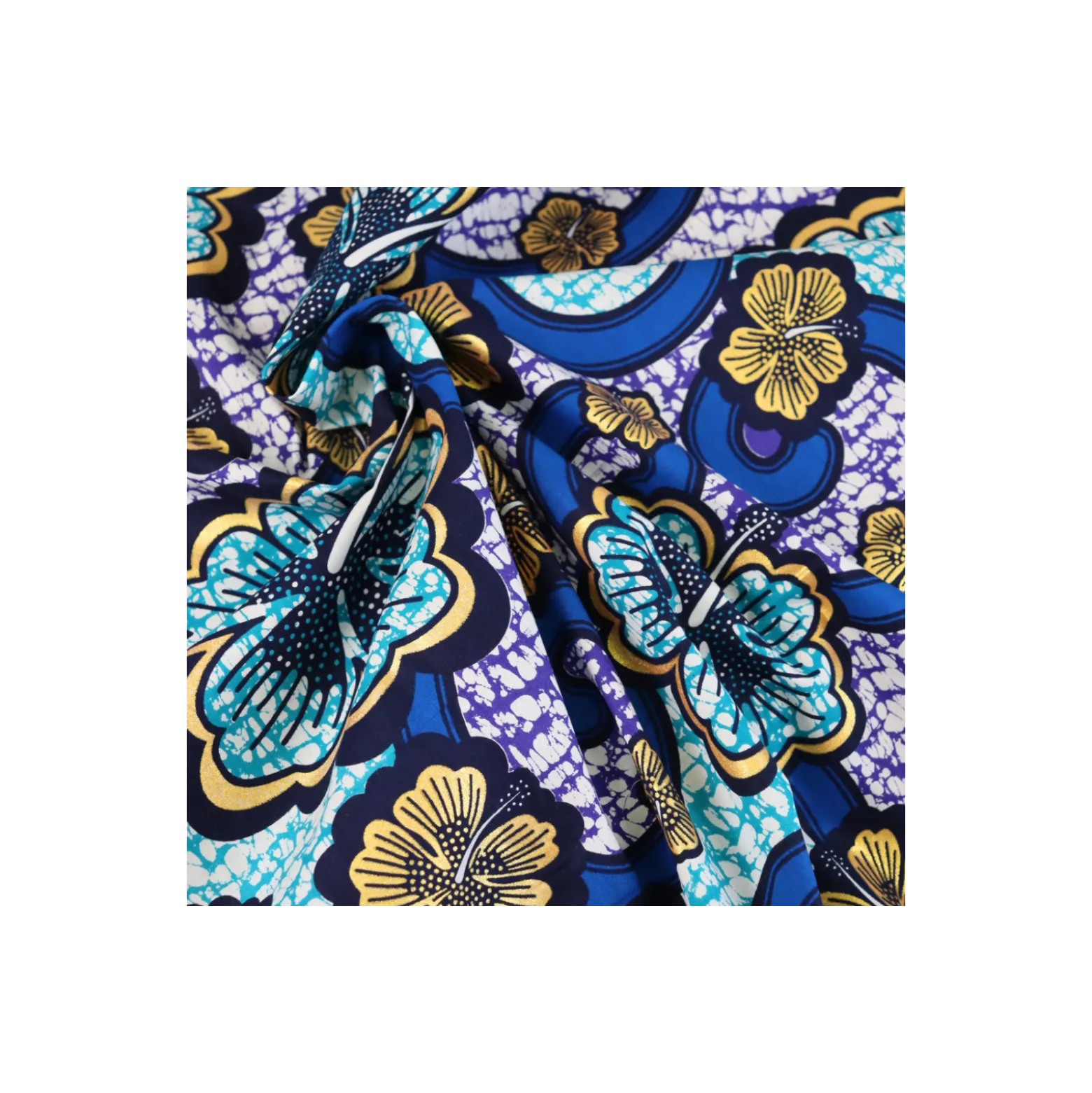 Tissu wax pailleté Bamako - bleu