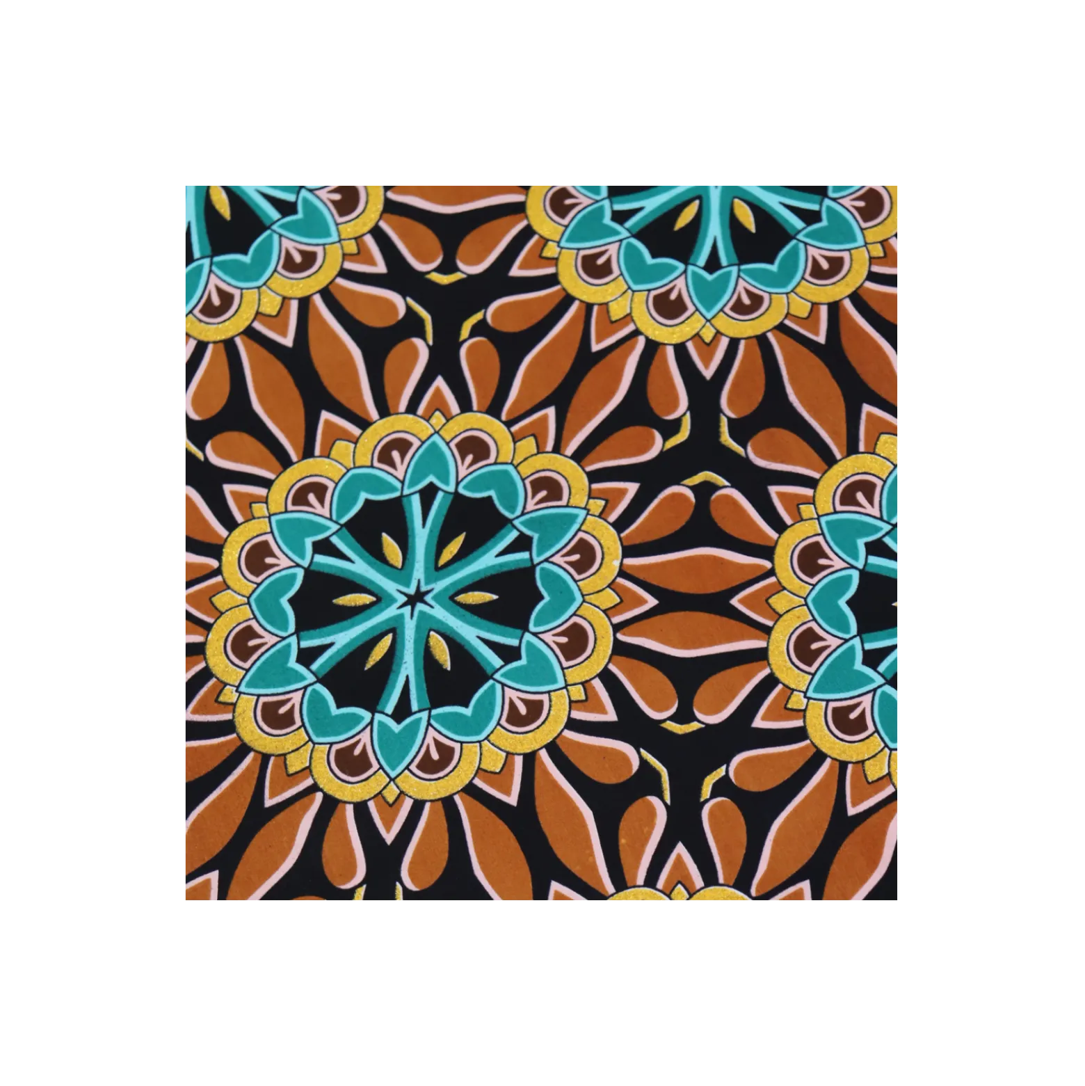 Tissu wax pailleté Bamori - marron