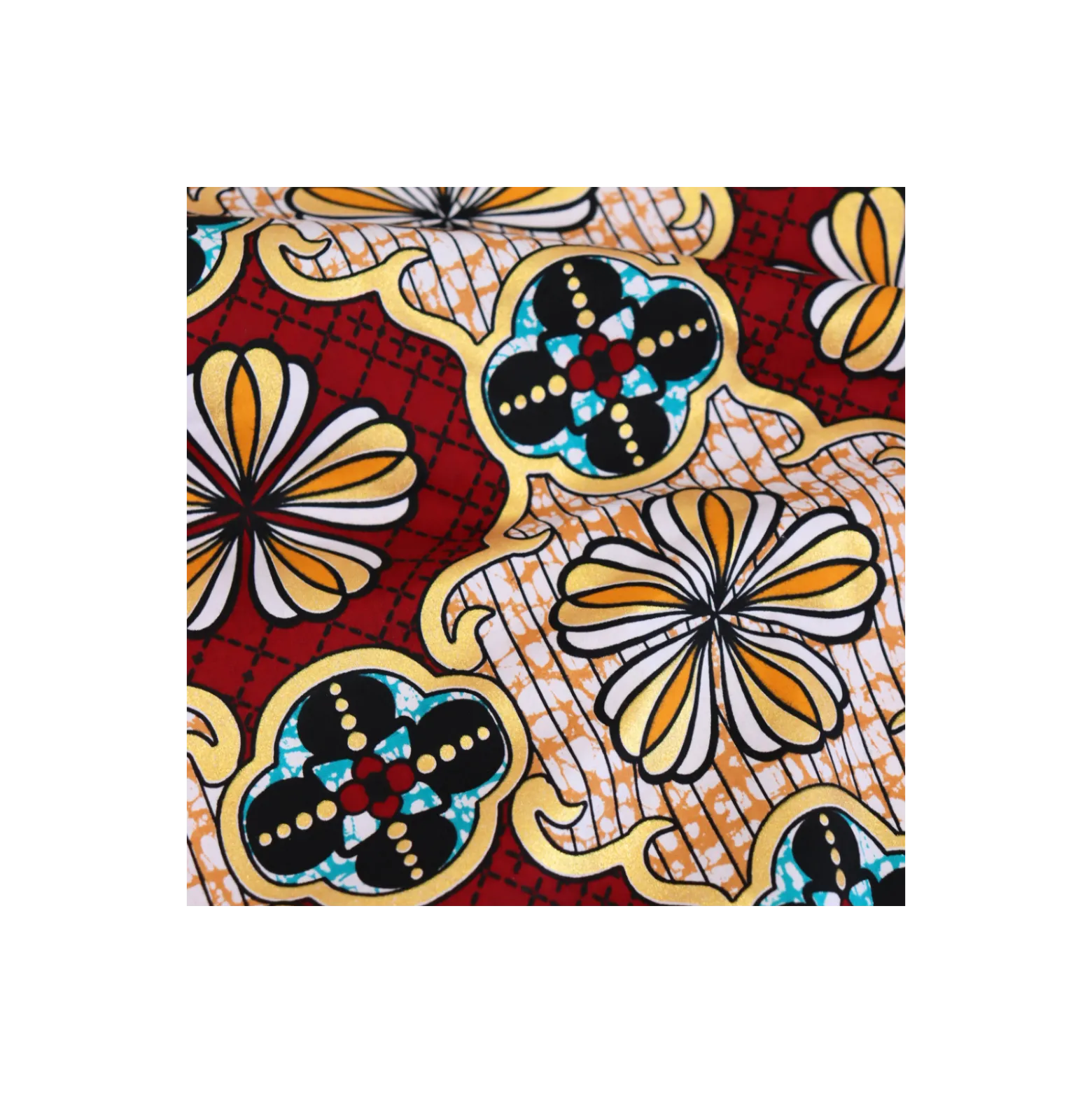 Tissu wax pailleté Dakar - rouge
