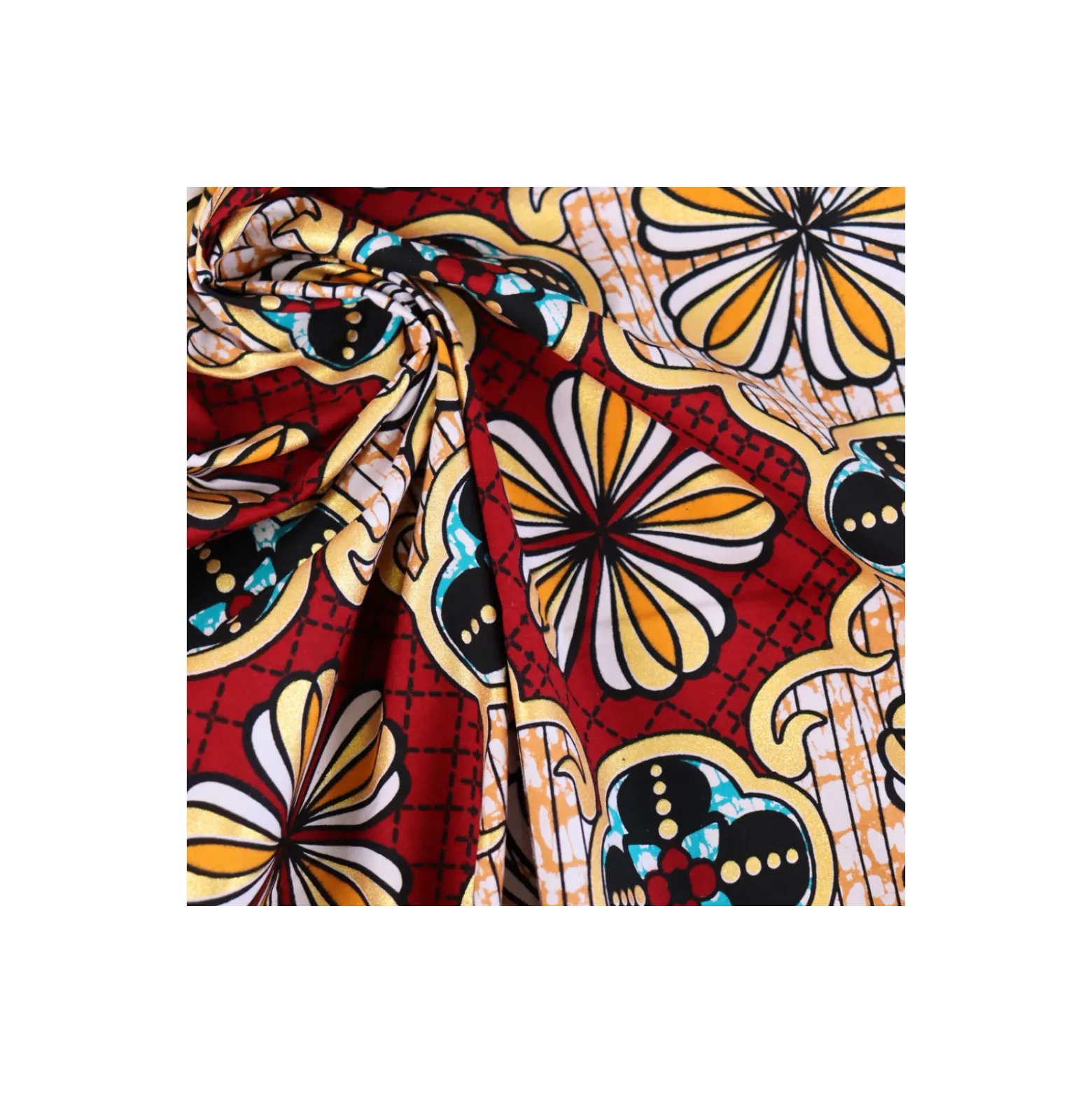 Tissu wax pailleté Dakar - rouge