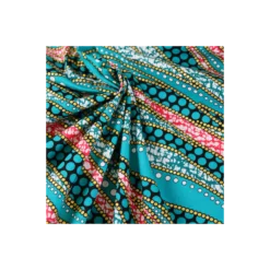 Tissu wax pailleté Nubia - vert