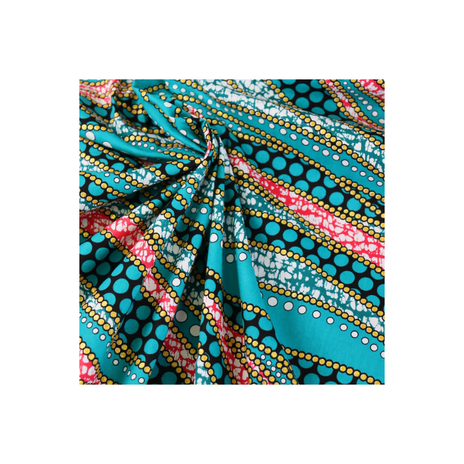 Tissu wax pailleté Nubia - vert