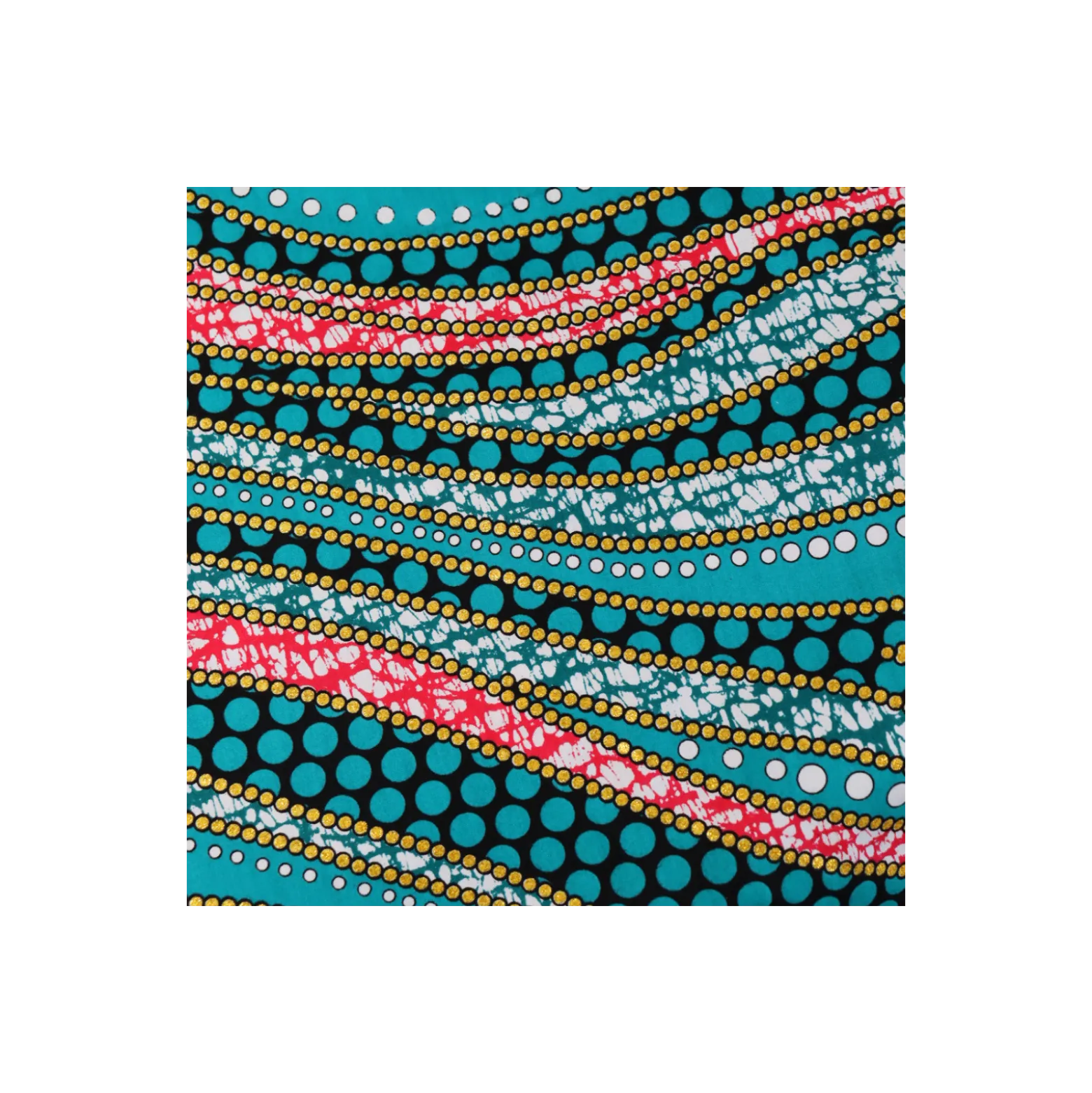 Tissu wax pailleté Nubia - vert