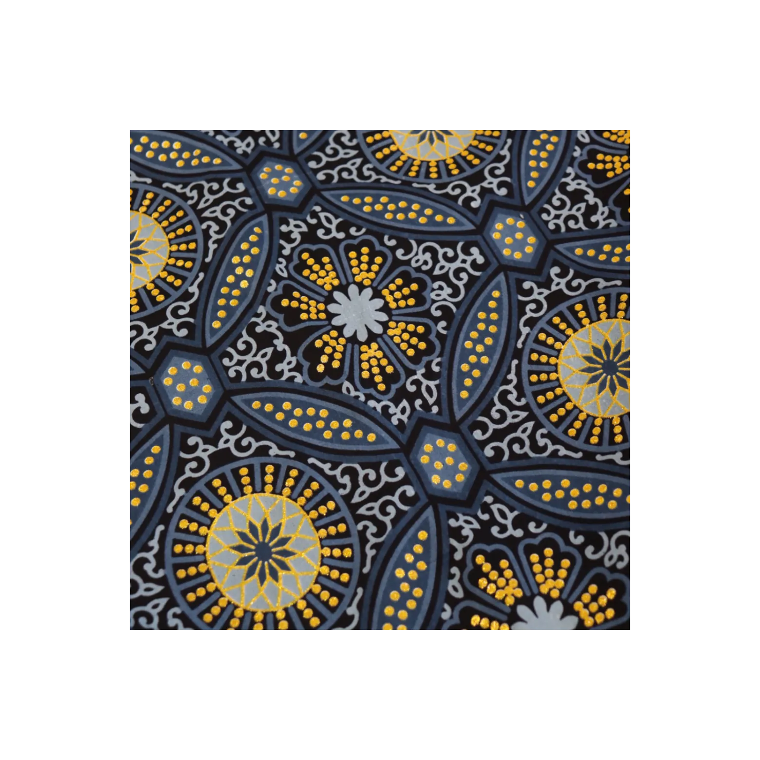 Tissu wax pailleté Sura - gris