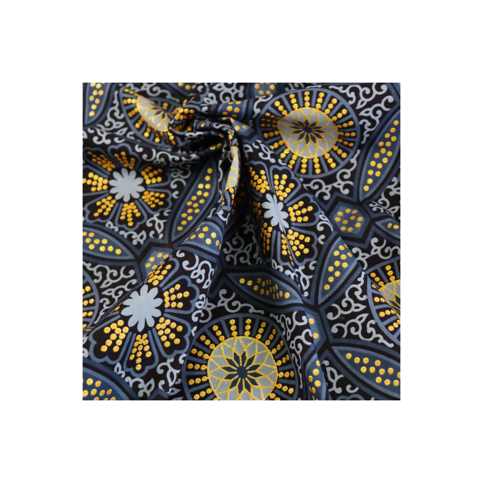 Tissu wax pailleté Sura - gris