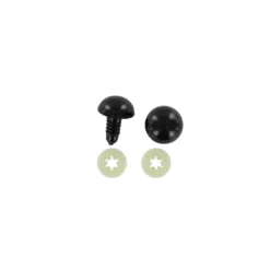 Yeux de Sécurité Polyester 15 mm (la Paire) - Noir