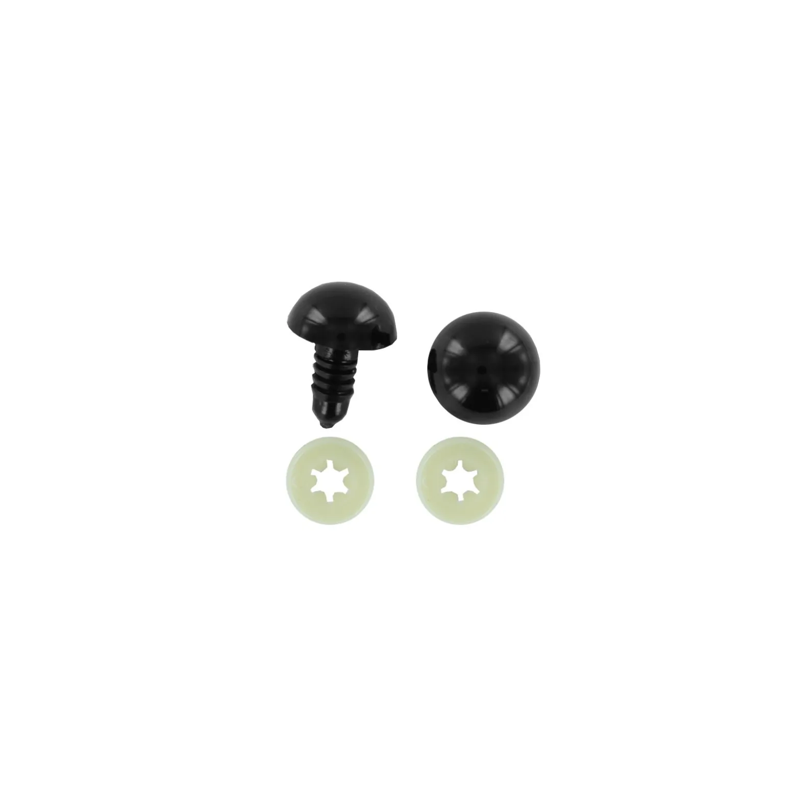 Yeux de Sécurité Polyester 15 mm (la Paire) - Noir